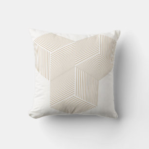 Moderne Beige Isometrische Optische Illusie Worp K Kussen