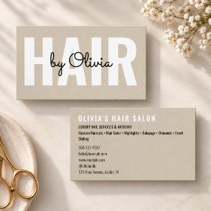 Moderne Beige Kapsalon Script Kapper Beige Visitekaartje