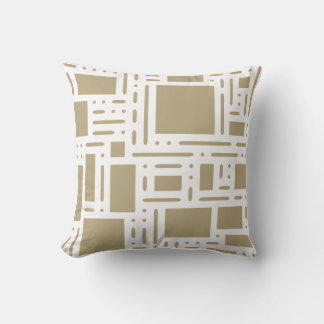 Moderne Beige Khaki Abstracte Geometrische Worpkus Kussen