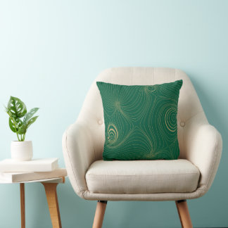 Moderne Beige Khaki Psychedelische Topografische L Kussen