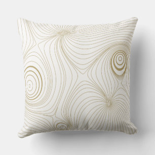 Moderne Beige Khaki Psychedelische Topografische L Kussen