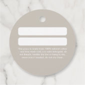 Moderne Beige Kleding Hang Label (Achterkant)