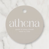 Moderne Beige Kleding Hang Label (Voorkant)