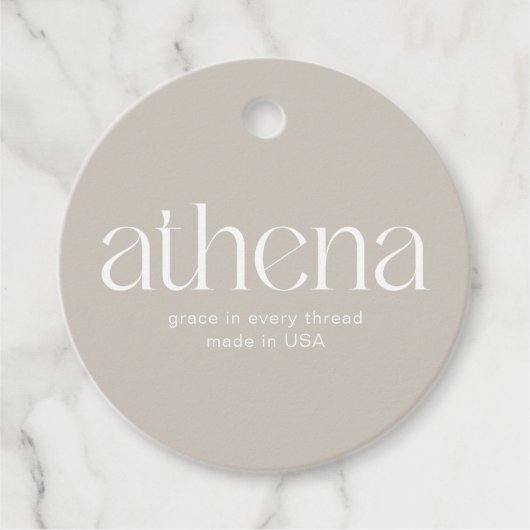 Moderne Beige Kleding Hang Label (Voorkant)