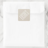 Moderne beige lash thin typografie vierkante sticker (Tas)
