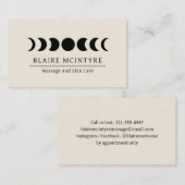 Moderne beige maan fasen elegant visitekaartje (Voorkant / Achterkant)