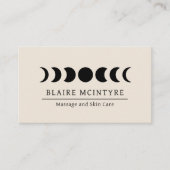 Moderne beige maan fasen elegant visitekaartje (Voorkant)