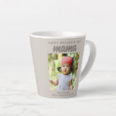 Moderne Beige Mama Kids Foto Moederdag Latte Mok (Rechterhoek)