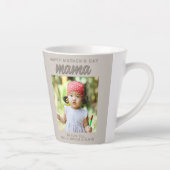 Moderne Beige Mama Kids Foto Moederdag Latte Mok (Rechts)