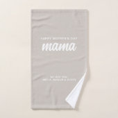 Moderne Beige Mama Kind Namen Moederdag Handdoek (Handdoek)