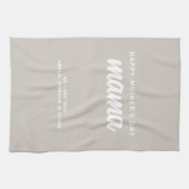 Moderne Beige Mama Kind Namen Moederdag Theedoek (Horizontaal)