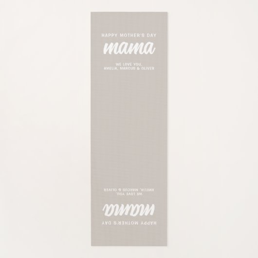 Moderne Beige Mama Kind Namen Moederdag Yogamat (Voorkant)