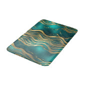 Moderne Beige Marble Waves Turquoise Blauwgroen Bl Badmat (Gekanteld)