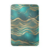 Moderne Beige Marble Waves Turquoise Blauwgroen Bl Badmat (Voorkant Verticaal)