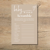 Moderne Beige Minimalistische Baby Word Scramble S Flyer