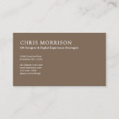 Moderne Beige Minimalistische Eenvoudige Professio Visitekaartje (Achterkant)