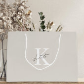 Moderne Beige Monogram Bruidsmeisje Aanzoek Cadeau Groot Cadeauzakje