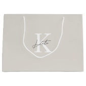 Moderne Beige Monogram Bruidsmeisje voorstel Gift Groot Cadeauzakje (Voorkant)