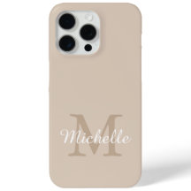 Moderne Beige Monogram Script Naam