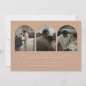 Moderne Beige Multifoto Boog Bruiloft Elopement Aankondiging (Achterkant)