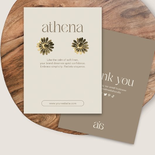 Moderne Beige Oorbel Sieraden Display Kaart