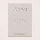 Moderne Beige Oorbel Sieraden Display Kaart (Voorkant)