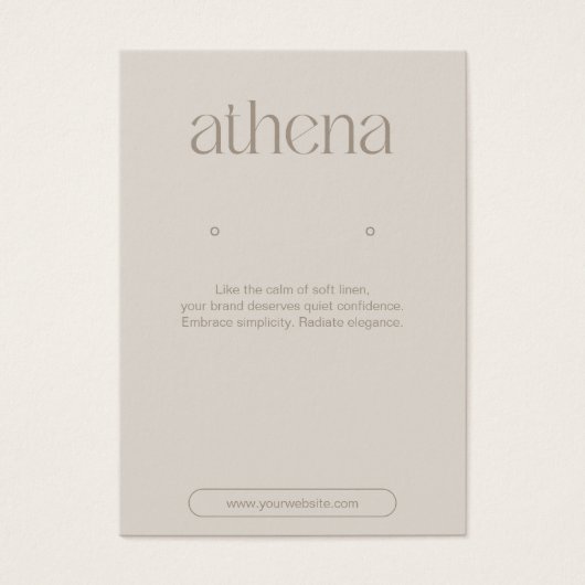 Moderne Beige Oorbel Sieraden Display Kaart (Voorkant)