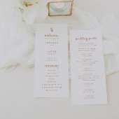 Moderne Beige Palm Leaf Summer Wedding Programmakaart