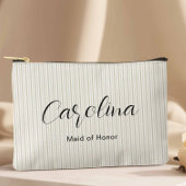 Moderne Beige Petite Pinstripes Bruidsmeisje Etui
