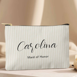 Moderne Beige Petite Pinstripes Bruidsmeisje Etui