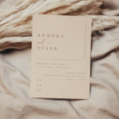 Moderne Beige Script Bruiloft Kaart