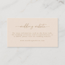 Moderne Beige Script Trouwwebsite Informatiekaartje