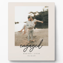 Moderne Beige Script "Verloofd" Foto