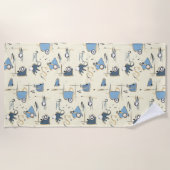 Moderne Beige strandlaken met Abstract patroon (Voorkant)