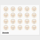 Moderne Beige Streep Cake Bakkerij Gebak Chef Ronde Sticker (Vel)