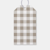 Moderne Beige Taupe Plaid Vrolijk Kerstfeest Cadeaulabel (Achterkant)