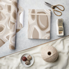 Moderne Beige Taupe Zachte Beweging Abstract Patro Cadeaupapier