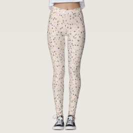 Moderne Beige Terrazzo Patroon Leggings