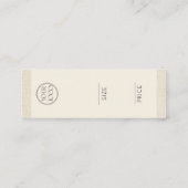 Moderne Beige Textuur Kledinglabel Mini Visitekaartje (Achterkant)