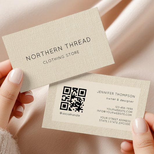 Moderne Beige Textuur Visitekaartje