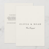 Moderne Beige Verlovingsaankondigingskaart Aankondiging (Voorkant / Achterkant)