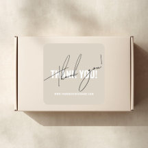 Moderne beige verpakking bedankt