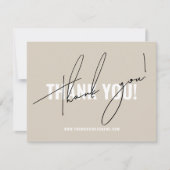 Moderne beige verpakking invoegen bedankkaart (Voorkant)