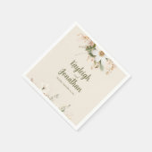 Moderne Beige Waterverf Bloemenbruiloft Servet (Hoek)