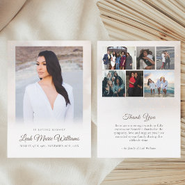 Moderne Beige Wolken Memorial begrafenis Bedankkaart