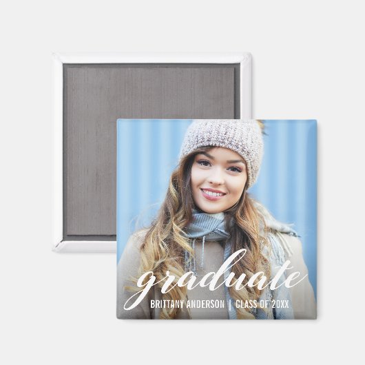 Moderne bekendmaking Afstuderen | Afstuderen foto  Magneet (Voorkant / Achterkant)