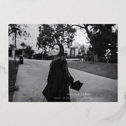 Moderne bekendmaking Afstuderen Folie gedrukt Folie Uitnodiging (Voorkant)