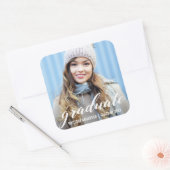 Moderne bekendmaking Afstuderen | Foto Afstuderen Vierkante Sticker (Envelop)