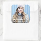 Moderne bekendmaking Afstuderen | Foto Afstuderen Vierkante Sticker (Tas)