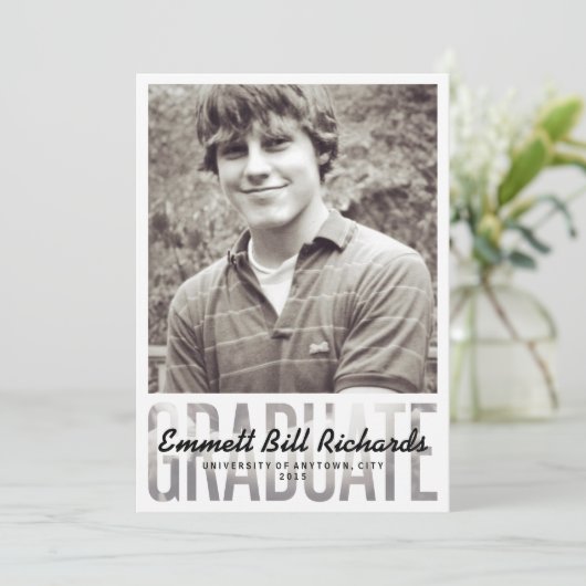 Moderne bekendmaking Afstuderen Kaart (Staand voorkant)